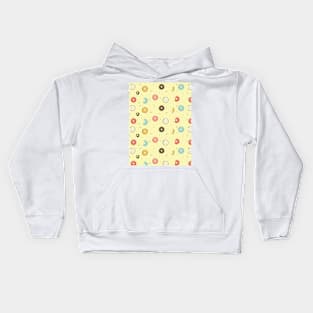 Tasty Yellow Donuts Pattern Kids Hoodie